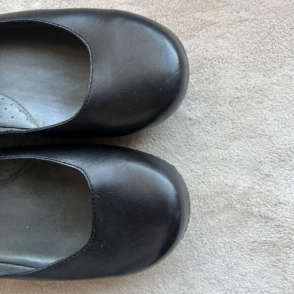 Dansko Solitaire Black Leather Mary Jane Clog Shoe Women 38 US 7.5-8 Casual Boho - Picture 9 of 16